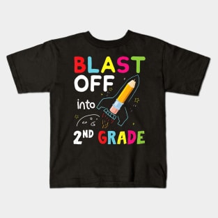 Blast Off Into 2nd Grade First Day of School Kids Kids T-Shirt